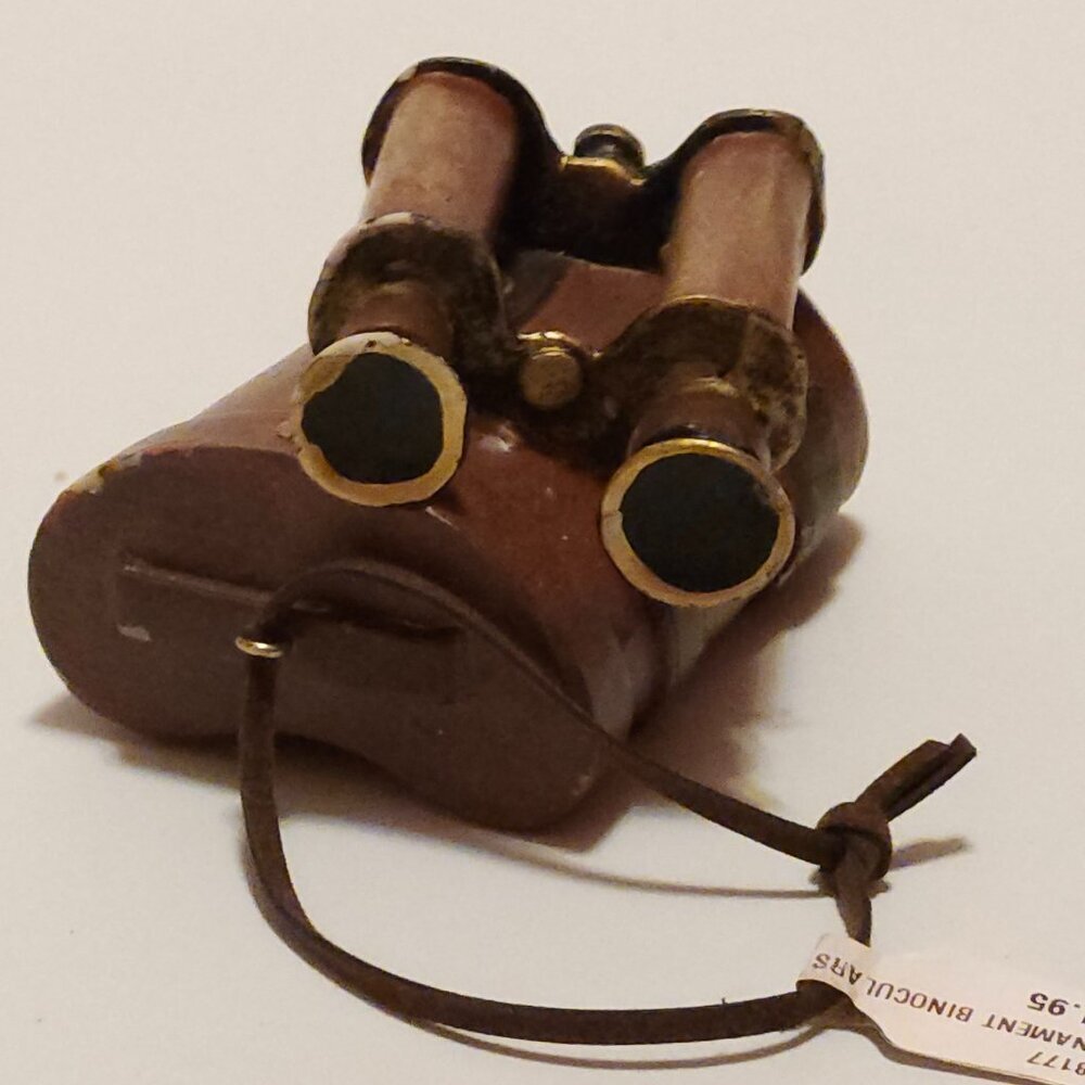 Brass Binoculars with Leather Box Nautical Binocular CHRISTMAS TREE ORNAMENT